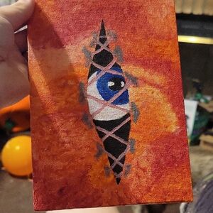 Abstract Eye Art Canvas in Red and Blue